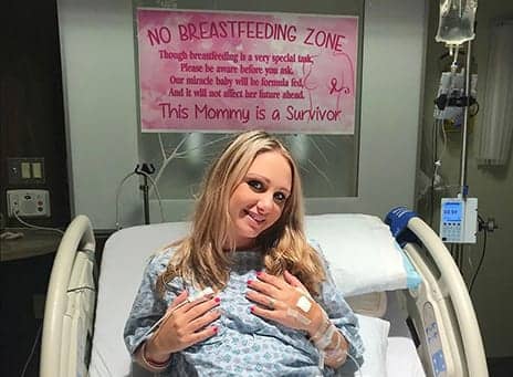 New Mom Hangs 'No Breastfeeding Zone' Sign to Alert Nurses That She's a Breast Cancer Survivor